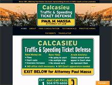 Tablet Screenshot of calcasieutrafficticket.com